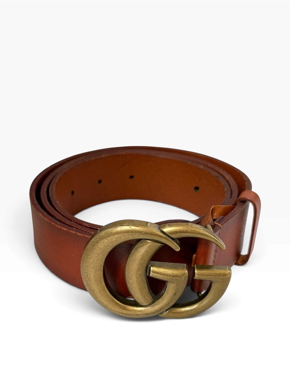 Gucci Interlocking GG Brown Leather Belt 411924 CWC1N 90/36 Made in Italy